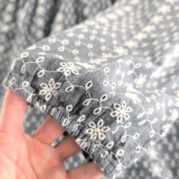 Chaps Eyelet Embroidered Boho Peasant Gypsy Tunic Top Women's XL - Picture 2 of 9